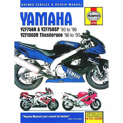Haynes Repair Manual Yamaha Yzf750R & Yzf1000R Thunderace 1993 - 2000 For Yamaha 702.51.35 Haynes Repair Manual Yamaha Yzf750R & Yzf1000R Thunderace 1993 - 2000 For Yamaha 702.51.35