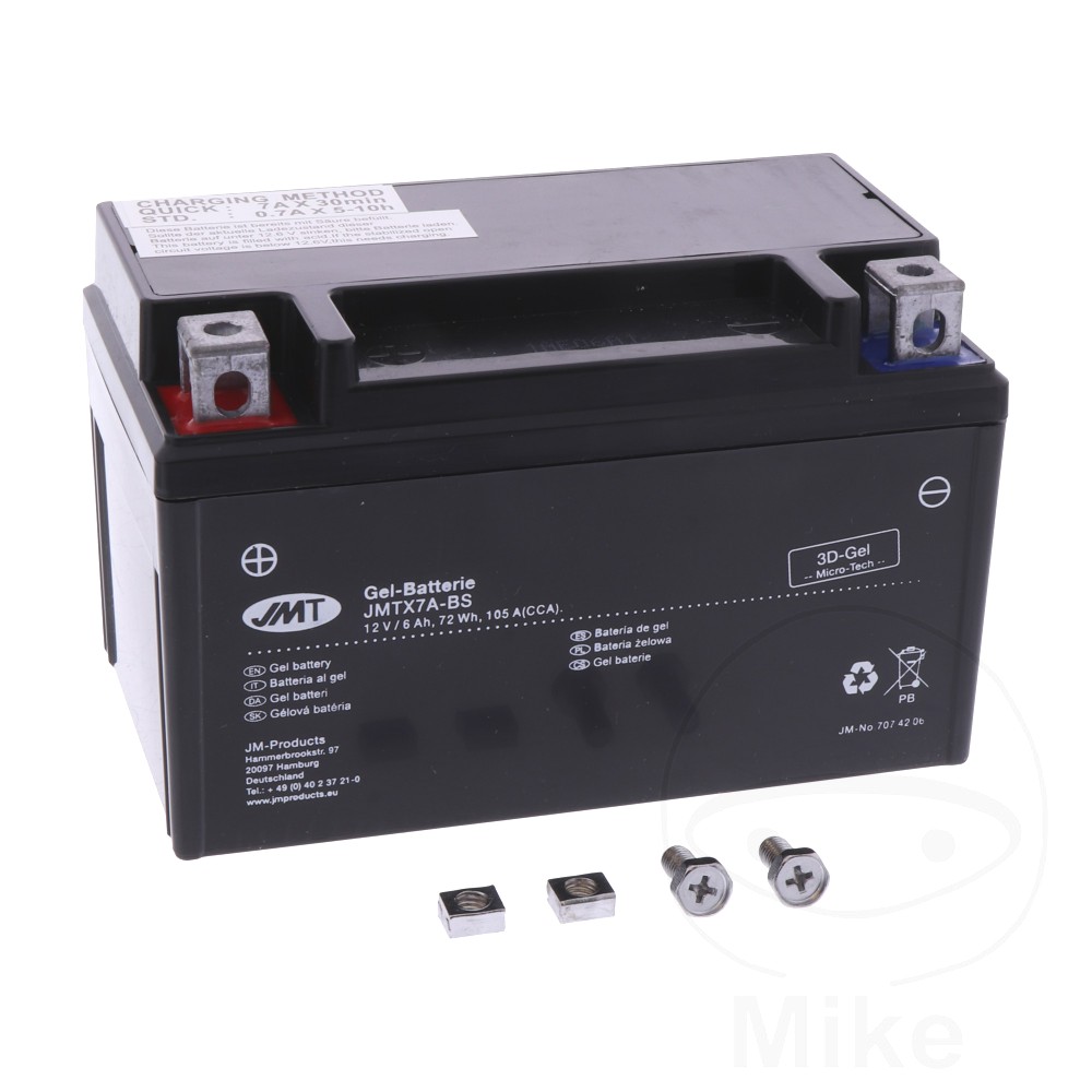 Battery Motorcycle Ytx7A-Bs GEL JMT Filled & Charged For Qingqi 707.42.06 Battery Motorcycle Ytx7A-Bs GEL JMT Filled & Charged For Qingqi 707.42.06