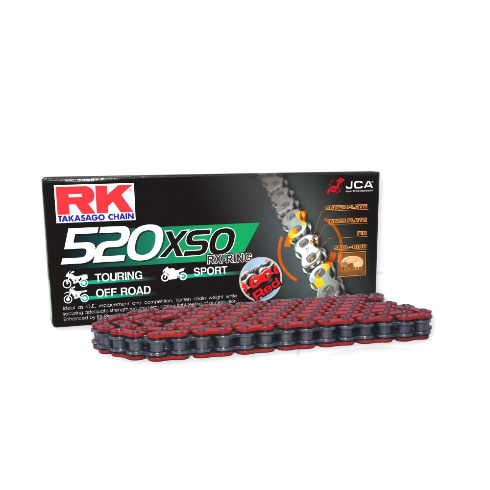 Rk X-Ring Chain Red 520Xso/112 Open Chain With Rivet Link For HM Moto 794.01.86 Rk X-Ring Chain Red 520Xso/112 Open Chain With Rivet Link For HM Moto 794.01.86