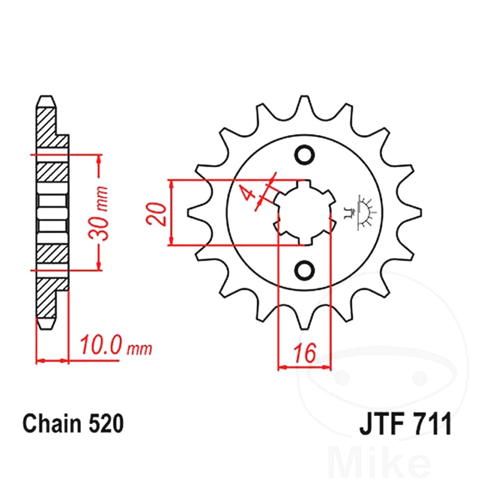 Front Sprocket 12 Tooth Pitch 520 Large Spline 4 MM 16/20 For Cagiva 726.01.64 Front Sprocket 12 Tooth Pitch 520 Large Spline 4 MM 16/20 For Cagiva 726.01.64