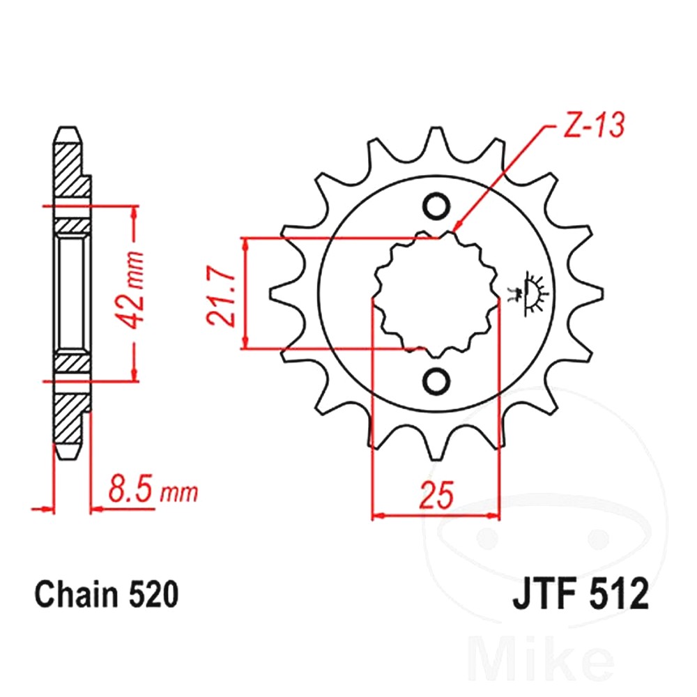 Front Sprocket 14 Tooth Pitch 520 Narrow Spline 21.6/25 For Kawasaki 726.40.70 Front Sprocket 14 Tooth Pitch 520 Narrow Spline 21.6/25 For Kawasaki 726.40.70