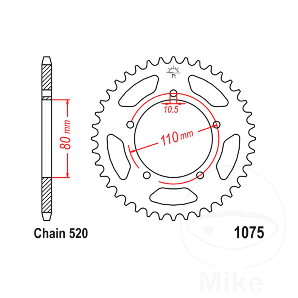 Rear Sprocket 39 Tooth Pitch 520 ID 80 Spacing 110 For Honda 727.43.84 Rear Sprocket 39 Tooth Pitch 520 ID 80 Spacing 110 For Honda 727.43.84