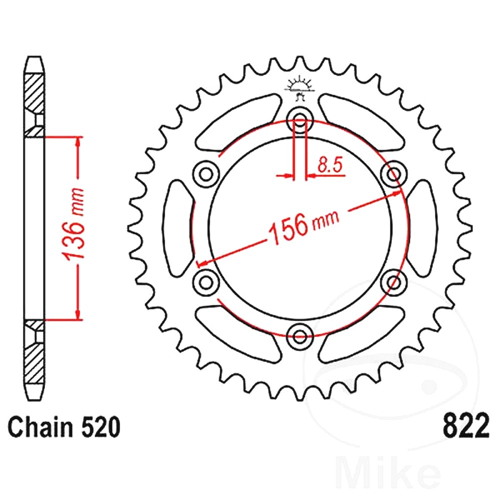 Rear Sprocket 50 Tooth Pitch 520 ID 136 Spacing 156 For Beta 727.67.02 Rear Sprocket 50 Tooth Pitch 520 ID 136 Spacing 156 For Beta 727.67.02
