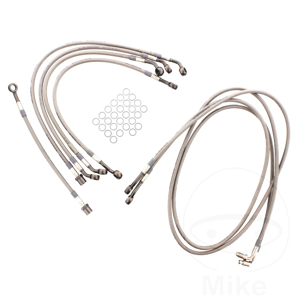 Braided Steel Brake Hose Kit Jmp Anthracite Clear Hose 7 Piece Hose Kit For Suzuki 757.01.22 Braided Steel Brake Hose Kit Jmp Anthracite Clear Hose 7 Piece Hose Kit For Suzuki 757.01.22