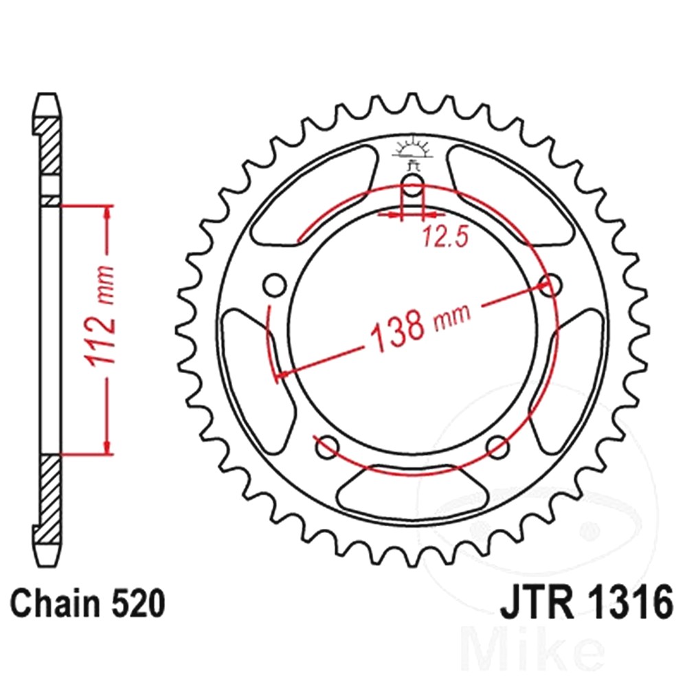 Rear Sprocket 41 Tooth Pitch 520 Silver ID 112 Spacing 138 For Honda 727.01.03 Rear Sprocket 41 Tooth Pitch 520 Silver ID 112 Spacing 138 For Honda 727.01.03