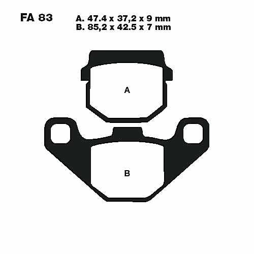 Scooter Brake Pads Sintered Hh Ebc Sfa083Hh For Govecs Go S12 45 Km/H 2011 - - Afbeelding 1 van 1